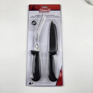 COLEMAN Stainless Steel Fork & Knife Set Camping Hunting Tailgating BBQ